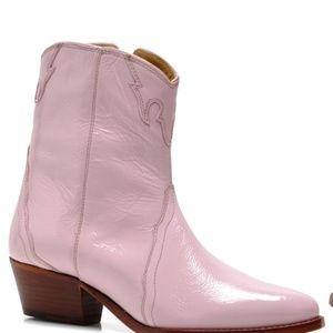 FREE PEOPLE PINKISH Patent Leather Frontier Western Boots